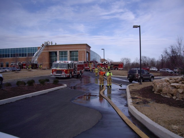 Engine 6-1 at Eagleview roof fire. March 2006.